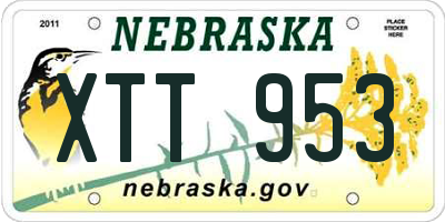 NE license plate XTT953