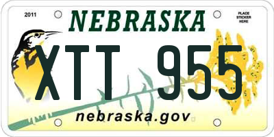 NE license plate XTT955