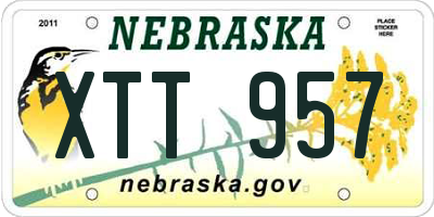 NE license plate XTT957