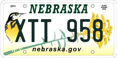 NE license plate XTT958