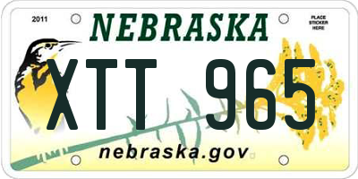 NE license plate XTT965