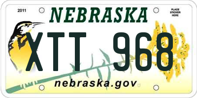 NE license plate XTT968