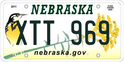 NE license plate XTT969