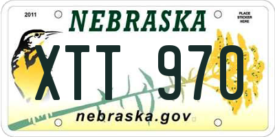 NE license plate XTT970