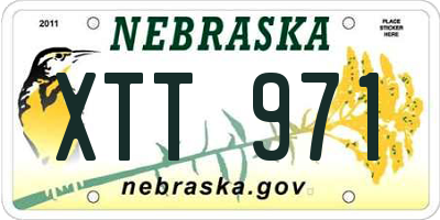NE license plate XTT971