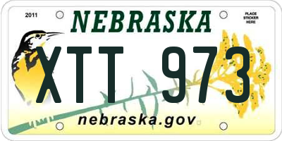 NE license plate XTT973