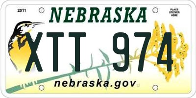NE license plate XTT974