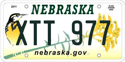 NE license plate XTT977