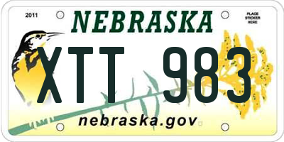 NE license plate XTT983