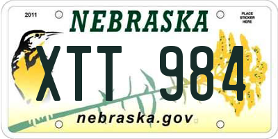 NE license plate XTT984