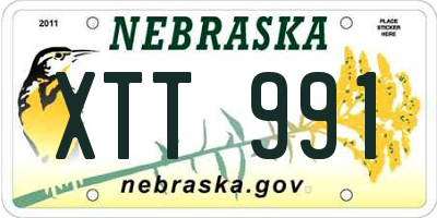NE license plate XTT991