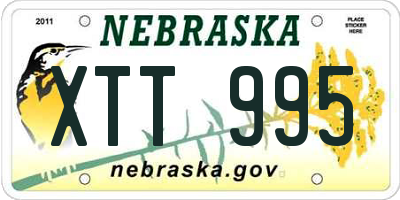 NE license plate XTT995