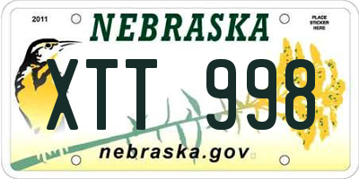 NE license plate XTT998