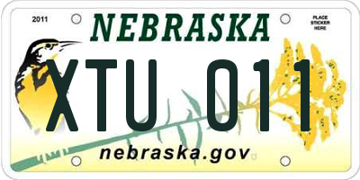 NE license plate XTU011