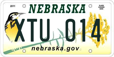 NE license plate XTU014