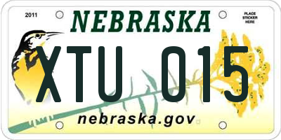 NE license plate XTU015