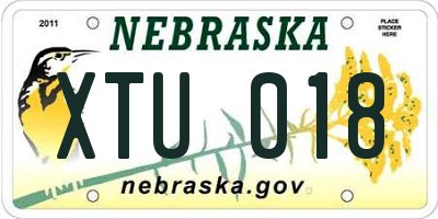 NE license plate XTU018