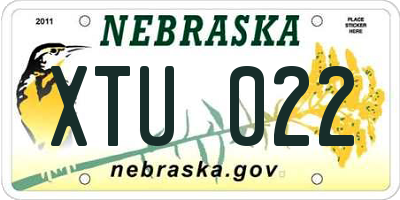 NE license plate XTU022