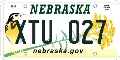 NE license plate XTU027