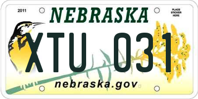 NE license plate XTU031
