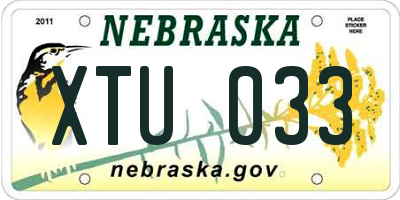 NE license plate XTU033