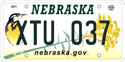 NE license plate XTU037