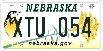 NE license plate XTU054