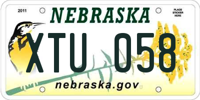 NE license plate XTU058