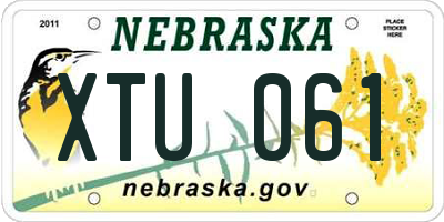 NE license plate XTU061