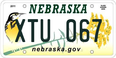 NE license plate XTU067