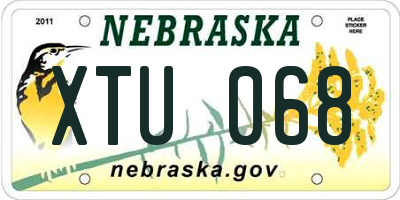 NE license plate XTU068