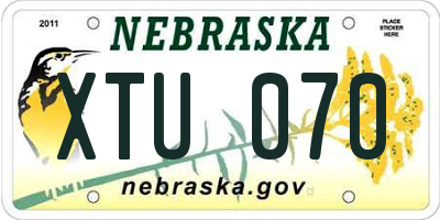 NE license plate XTU070