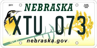 NE license plate XTU073