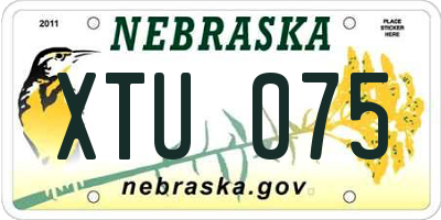 NE license plate XTU075