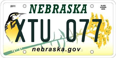 NE license plate XTU077