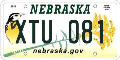 NE license plate XTU081