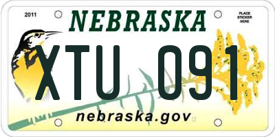 NE license plate XTU091
