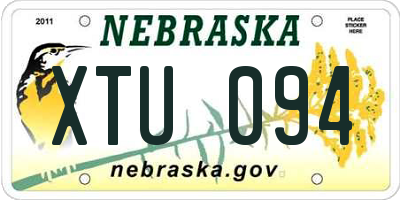 NE license plate XTU094
