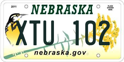 NE license plate XTU102