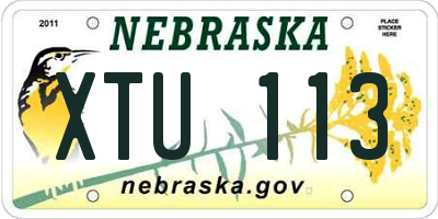 NE license plate XTU113