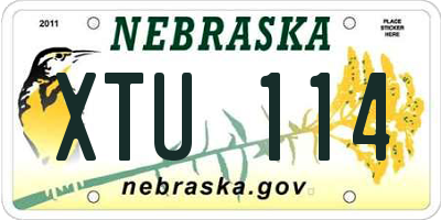 NE license plate XTU114