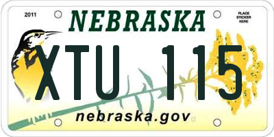 NE license plate XTU115