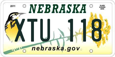 NE license plate XTU118