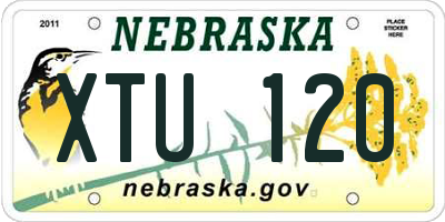 NE license plate XTU120