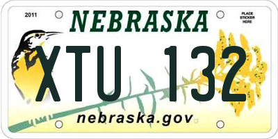 NE license plate XTU132