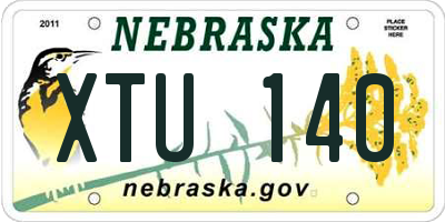 NE license plate XTU140