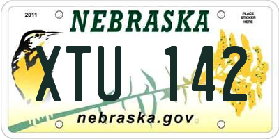 NE license plate XTU142
