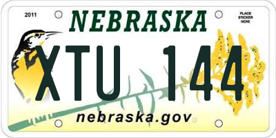 NE license plate XTU144