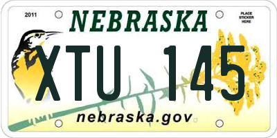 NE license plate XTU145