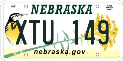 NE license plate XTU149